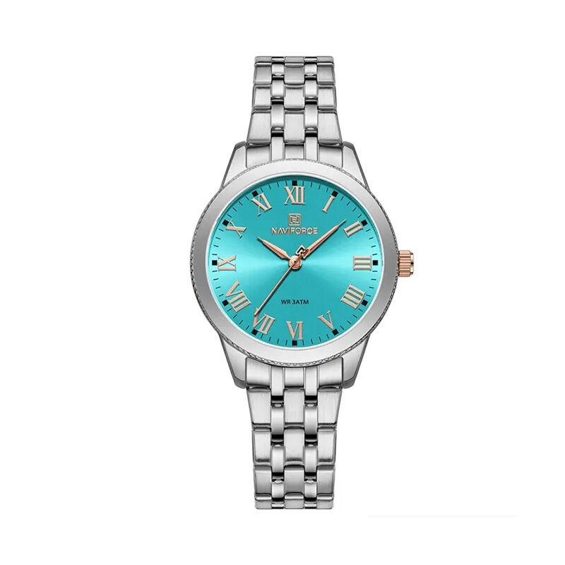 Naviforce 5032 Luxury Elegant Waterproof Stainless-Steel Women’s Watch – Silver Blue