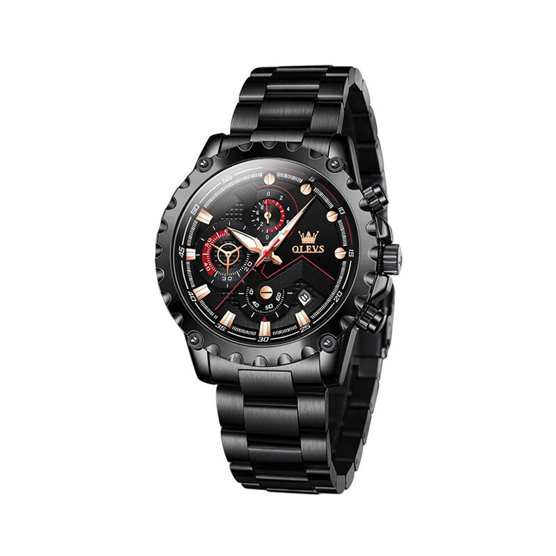 Olevs 2873 Luxury Chronograph Men’s Watch - Black