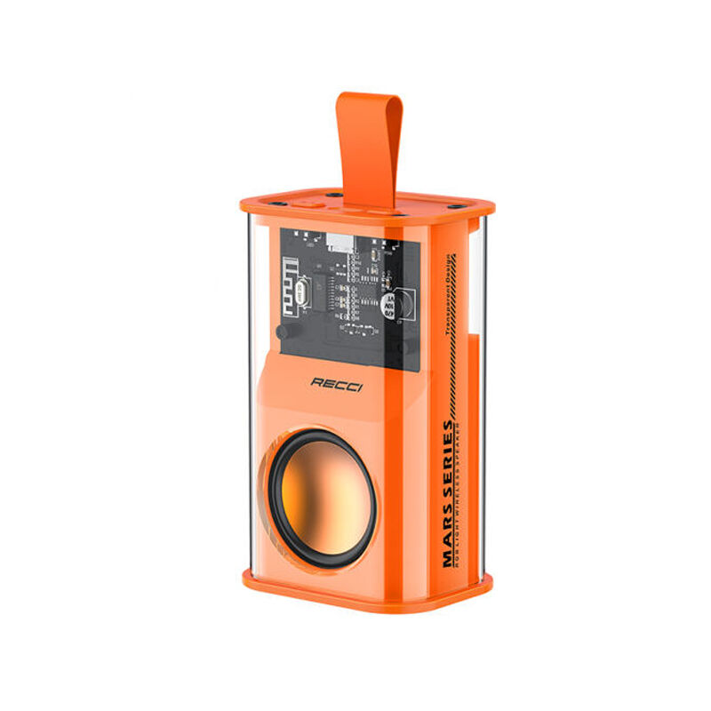 Recci RSK-W30 Transparent Wireless Speaker with RGB Light - Orange