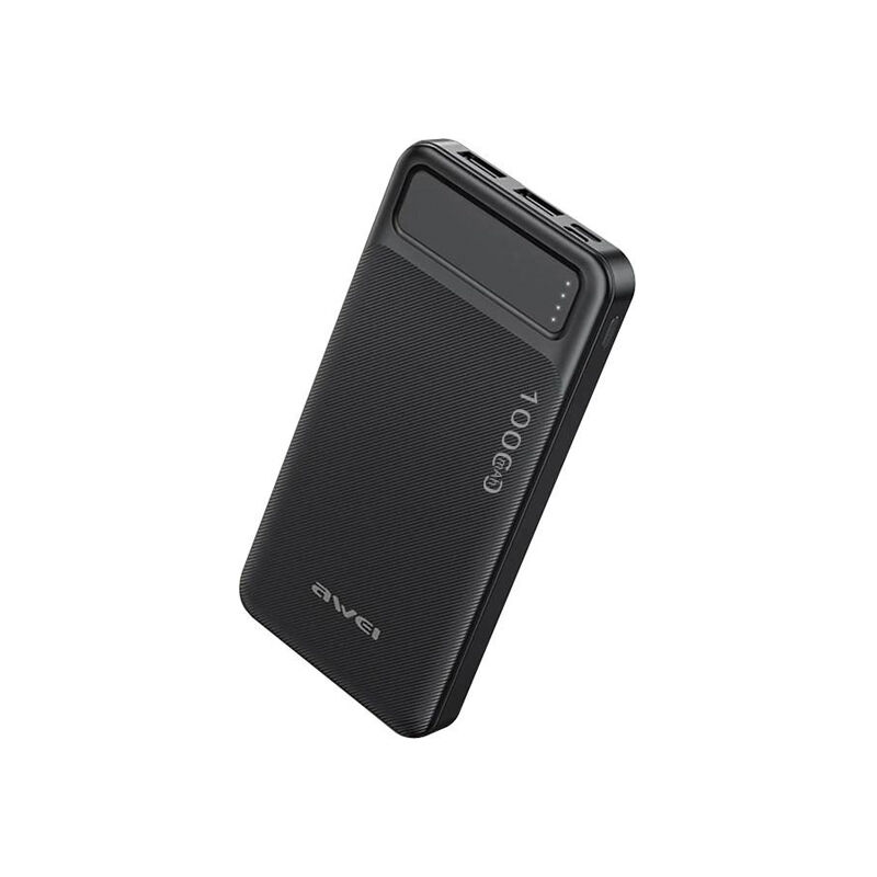 Awei P5K 10000mAh Dual USB Port Fast Charging Power Bank - Black