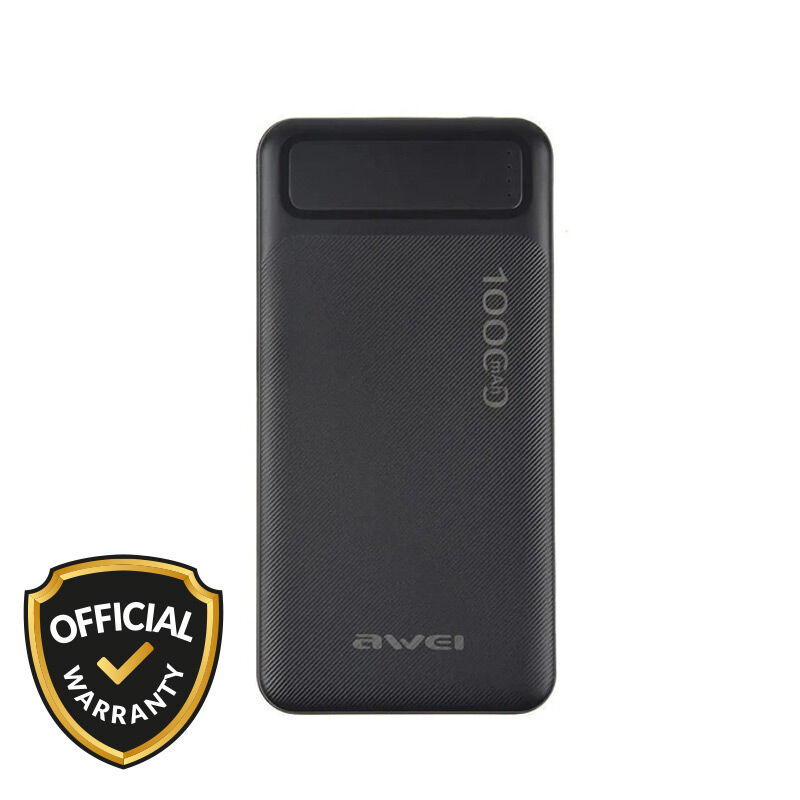 Awei P5K 10000mAh Dual USB Port Fast Charging Power Bank - Black