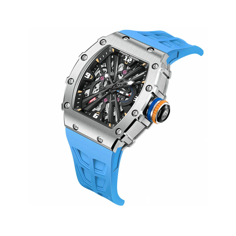 Pagani Design PD-1738 Sapphire Crystal Silicon Men’s Watch - Silver Blue