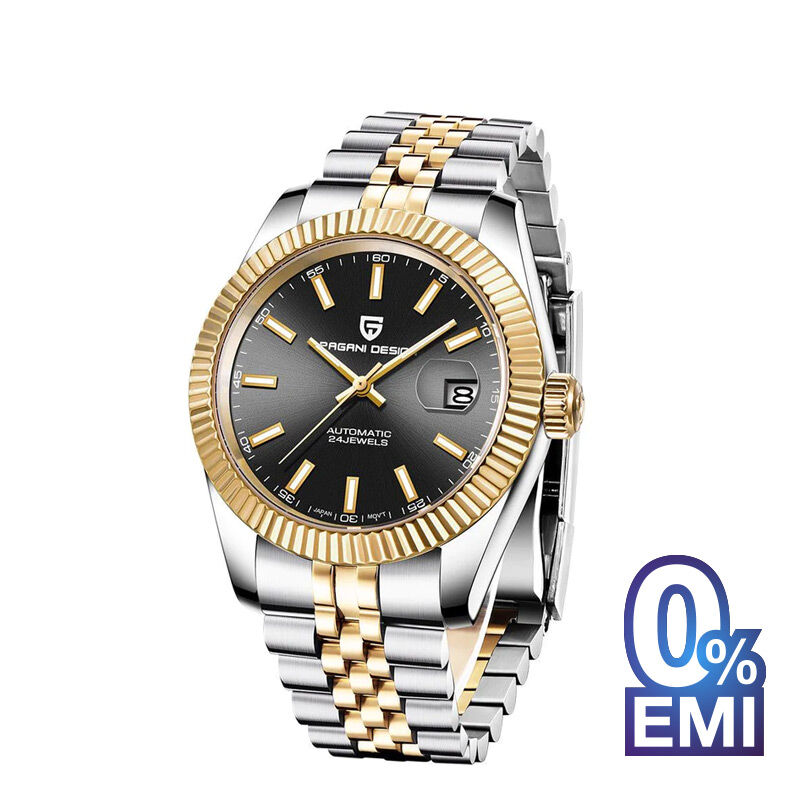 Pagani Design PD-1645 Datejust Two-Tone Automatic Waterproof Men’s Watch - Gold Black