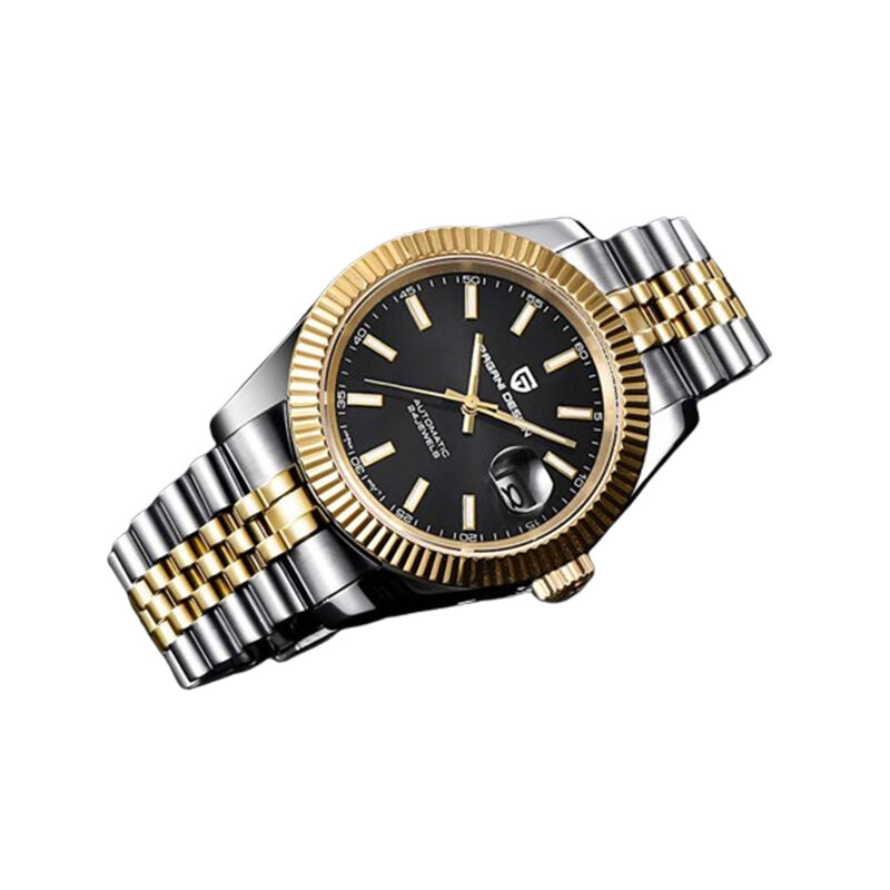 Pagani Design PD-1645 Datejust Two-Tone Automatic Waterproof Men’s Watch - Gold Black