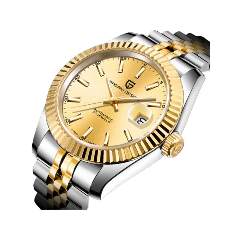 Pagani Design PD-1645 Datejust Two-Tone Automatic Waterproof Men’s Watch - Strip Gold 