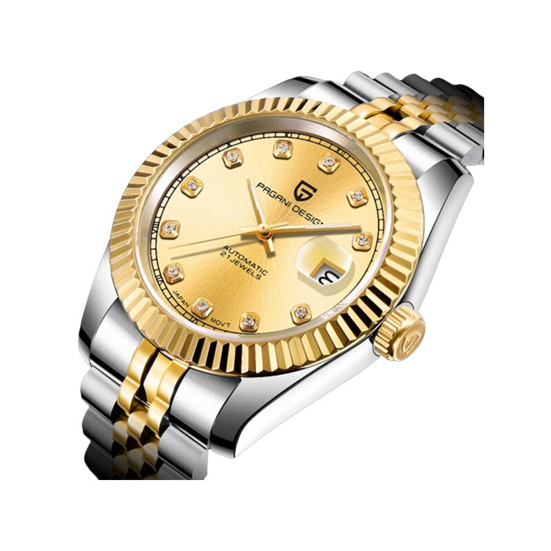 Pagani Design PD-1645 Datejust Two-Tone Automatic Waterproof Men’s Watch - Drill Gold 