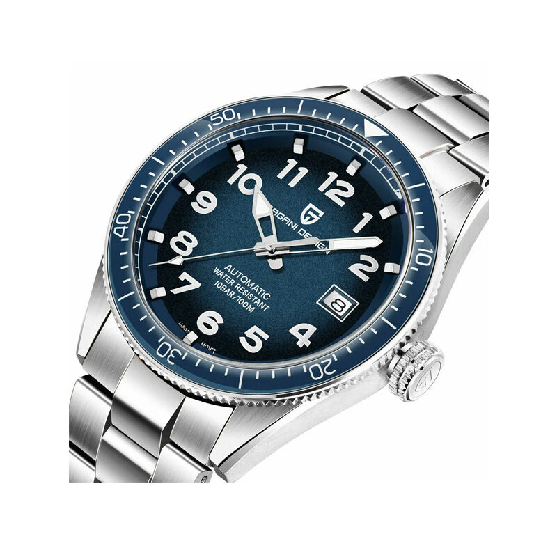 Pagani Design PD-1649 Automatic Stainless Steel Waterproof Men's Watch - Steel Silver Blue