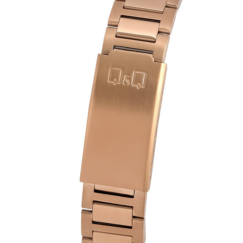 Q&Q S397J011Y Superior Date Golden Dial Chain Watch for Women