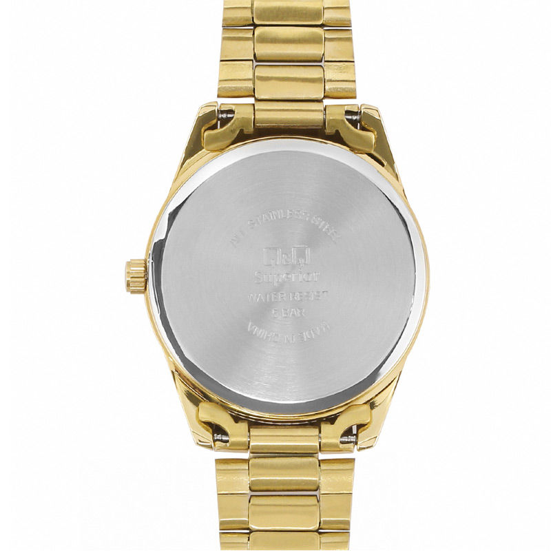 Q&Q S393J010Y Superior Golden Dial Chain Watch for Women