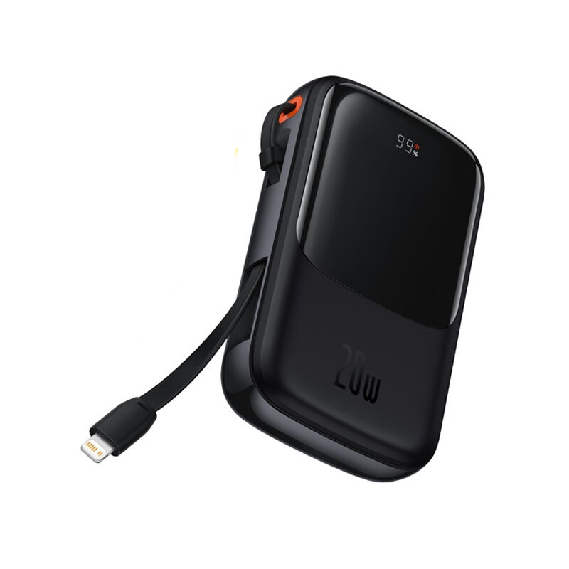 Baseus Qpow Pro 20W 10000mAh Lightning Edition Power Bank with Lightning Cable (PPQD020001) - Black