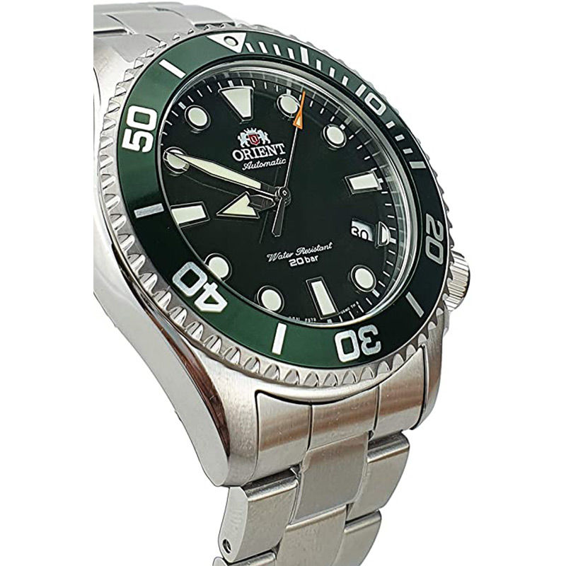 Orient Green Dial Stainless Steel Automatic Diver's Men's Watch (RA-AC0K02E00C)