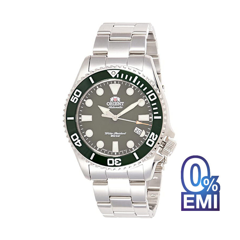 Orient Green Dial Stainless Steel Automatic Diver's Men's Watch (RA-AC0K02E00C)