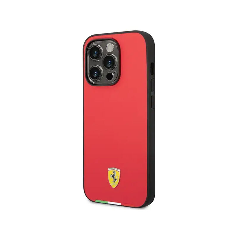 Ferrari Magsafe Hard PU Smooth Case for iPhone 15 Pro Max - Red