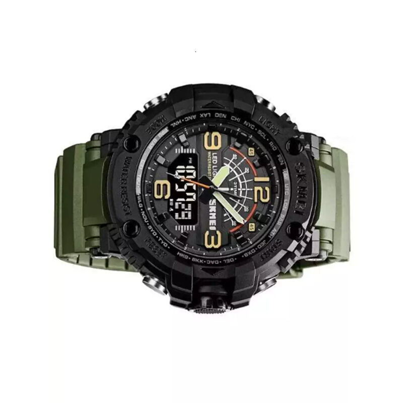 Skmei 1617 Military 3-Time Original Men’s Watch – Army Green