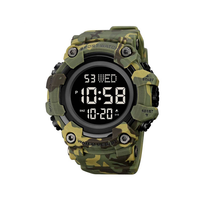 SKMEI 1968 Digital Unique Light Men’s Watch – Green Camouflage