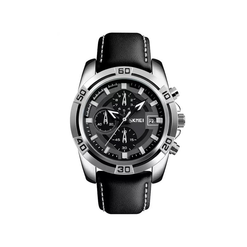 Skmei 9156SL Quartz Men’s Wrist Watch – Black & Silver