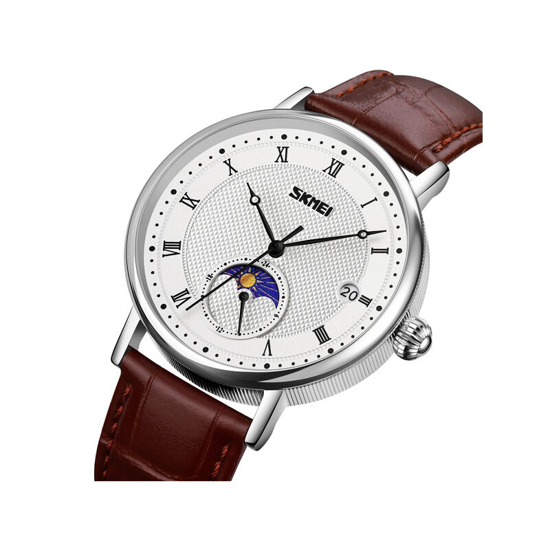 Skmei 9308 Quartz Moon Phase Men’s Watch – Brown