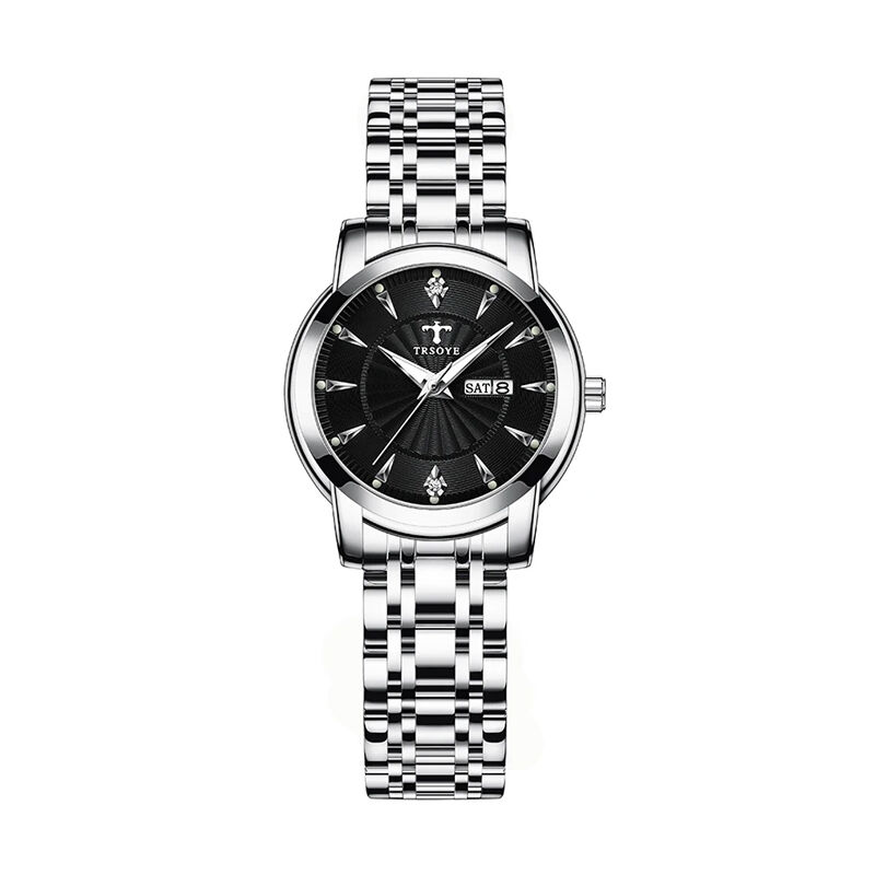 Trsoye 8801 Luminous Stainless Steel Women’s Watch - Silver & Black