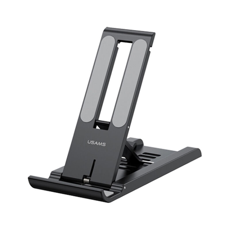 USAMS US-ZJ070 Spring Folding Desktop Phone Stand - Black 