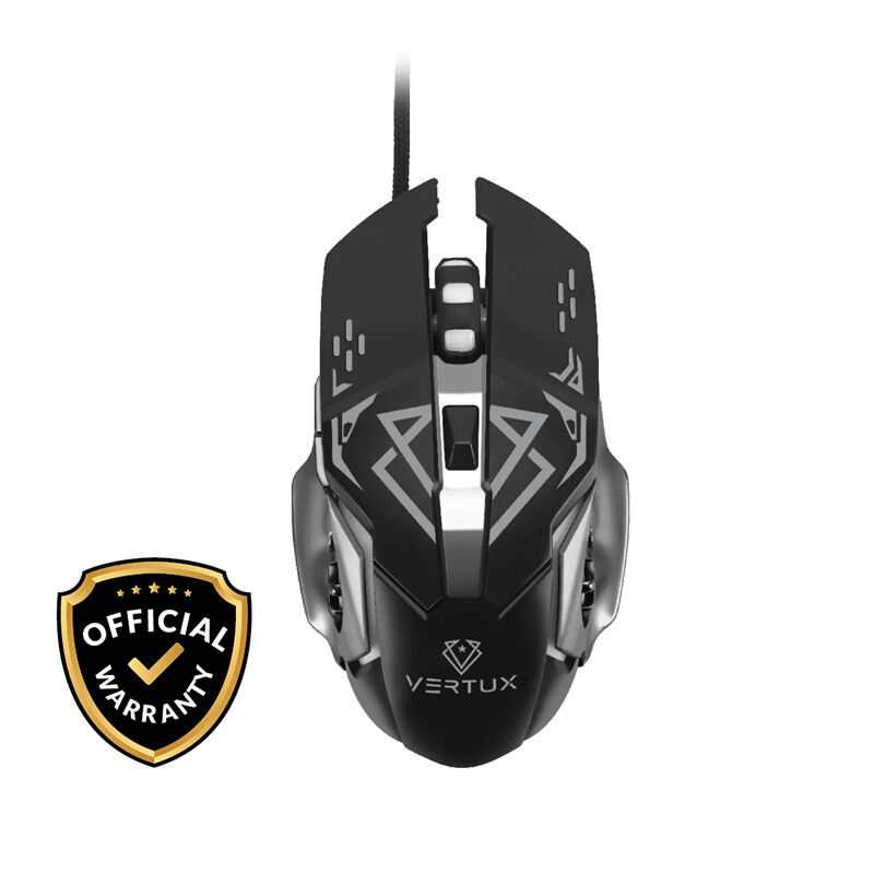 Vertux Drago Precision Tracking Ergonomic Gaming Mouse - Black