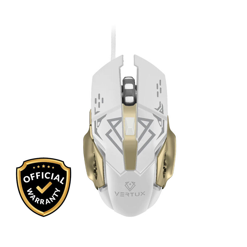 Vertux Drago Precision Tracking Ergonomic Gaming Mouse - White