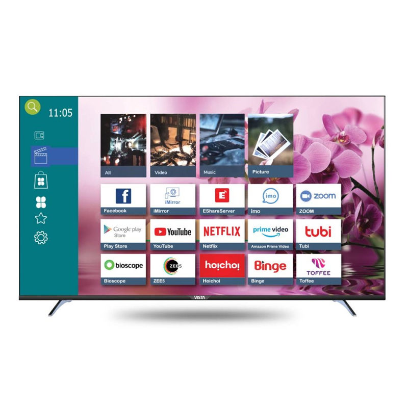 Vista 43 Inch Google Certified 4K UHD Android TV with Voice Command (VF43UHDVC)