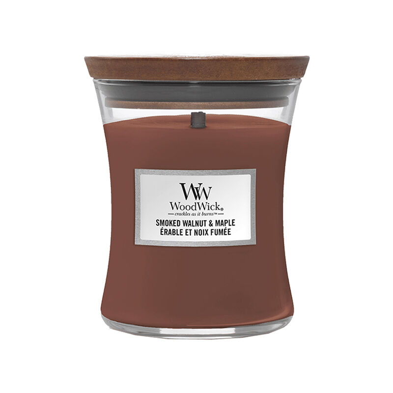 WoodWick Smoked Walnut & Maple Hourglass Medium Jar Scented Candle