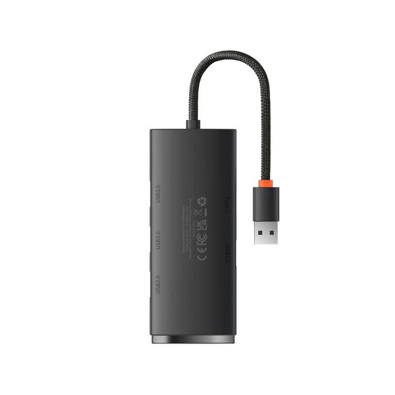 Baseus Lite Series 4-Port USB-A Hub Adapter (WKQX030001) - Black