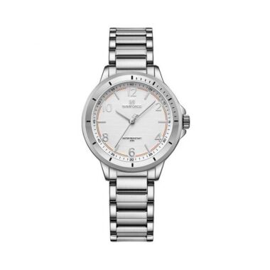 Naviforce 5021 Casual Stainless Steel Waterproof Women’s Watch – Silver White