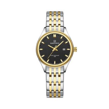 Naviforce 8039 Stainless Steel Waterproof Women’s Watch – Silver Gold Black