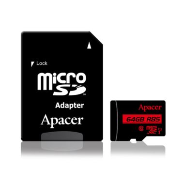 Apacer 64GB Micro SD Class 10 Memory Card with Adapter (R85)