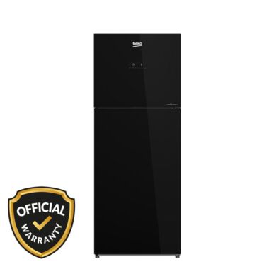 Beko 340 Liter Glass Door Top Mount Refrigerator (BOREF-B3RDNR37ZGB) - Black