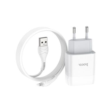 Hoco C72A Glorious Fast Charging Adapter with Lightning Cable - White