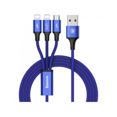 Baseus Rapid Series 3-in-1 3A 1.2M Micro+Dual Lightning Data Cable (CAMLL-SU13)