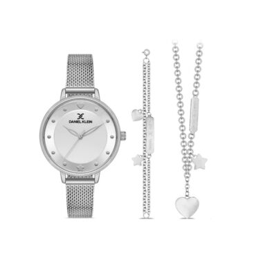 Daniel Klein Quartz Silver Dial Women's Watch and Jewelry Gift Set (DK.1.13022-1)