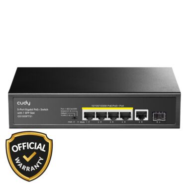 Cudy GS1005PTS1 5 Port Gigabit PoE+ Switch with 1 SFP Slot