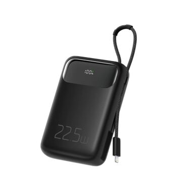 Mcdodo 325 22.5W 10000mAh Power Bank with Built-in Lightning Cable - Black