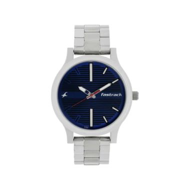 Fastrack NP38051SM03 Fundamentals Blue Dial Stainless Steel Strap Men's Watch