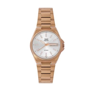 Q&Q S397J011Y Superior Date Golden Dial Chain Watch for Women