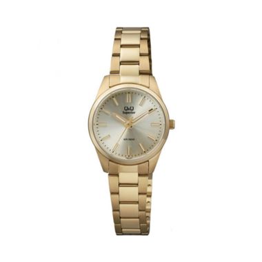 Q&Q S393J010Y Superior Golden Dial Chain Watch for Women