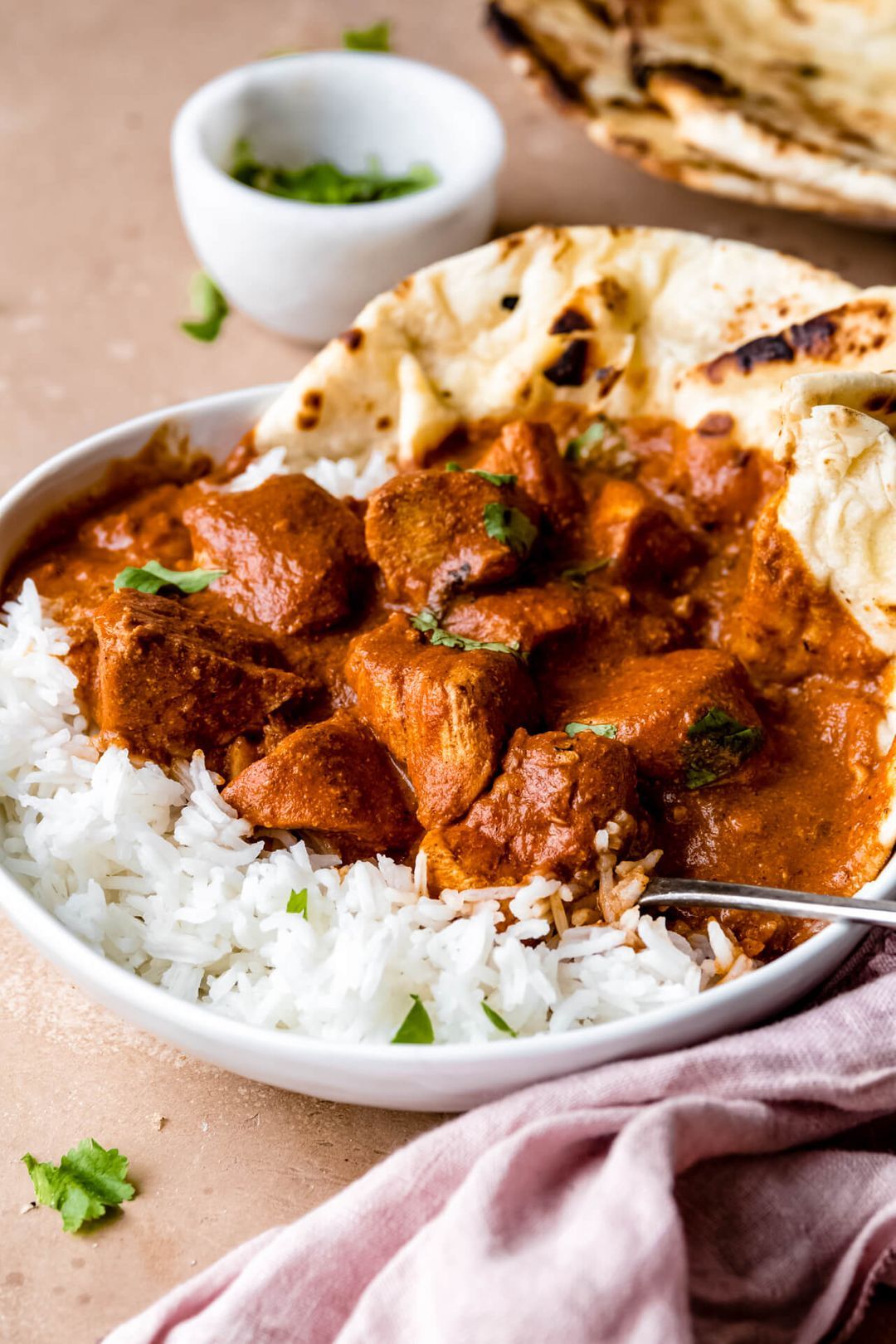 Chicken Tikka Massala with rice and naan