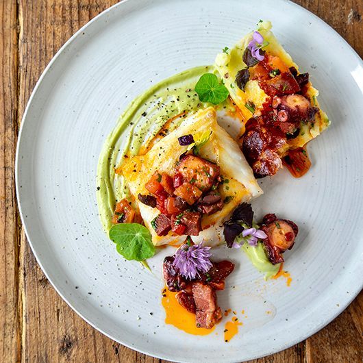 Cod with avocado and chorizo to make