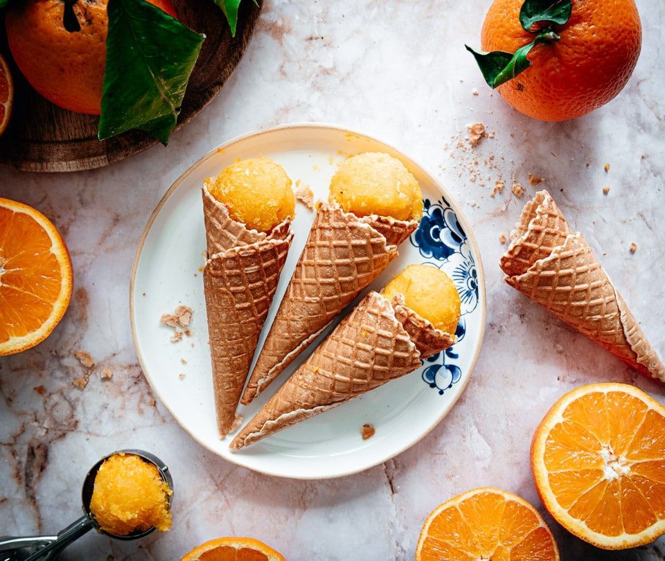 Orange sorbet ice cream (easy recipe)