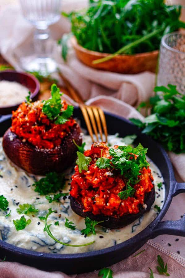 Stuffed Portobello's with rice and minced meat