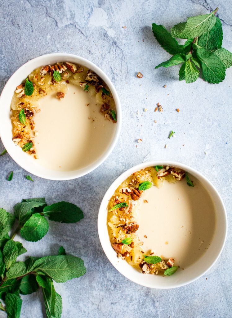 Panna cotta with maple syrup and pear