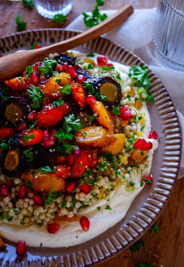 Couscous salad with roasted carrots