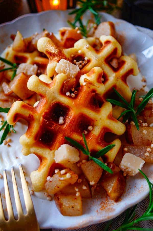 Waffles with marzipan