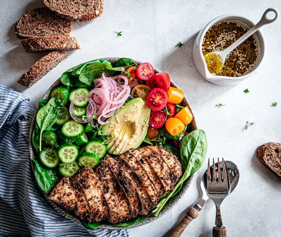 Meal salad with chicken