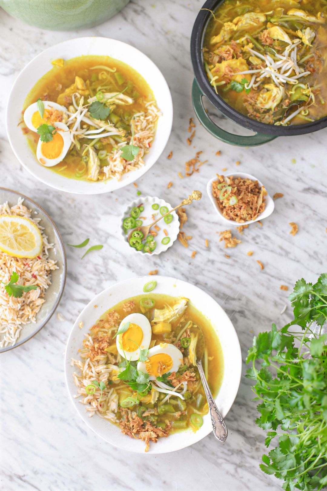 Indonesian Soto ajam with Basmati rice