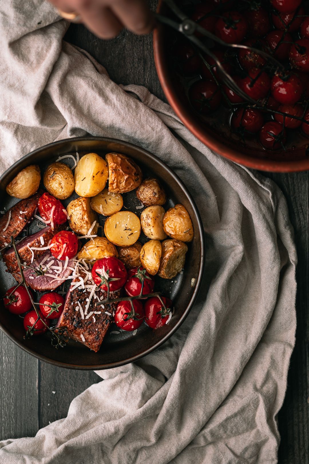 Tender & silky 🥰 | Lamb fillet with baby potatoes & roasted tomatoes